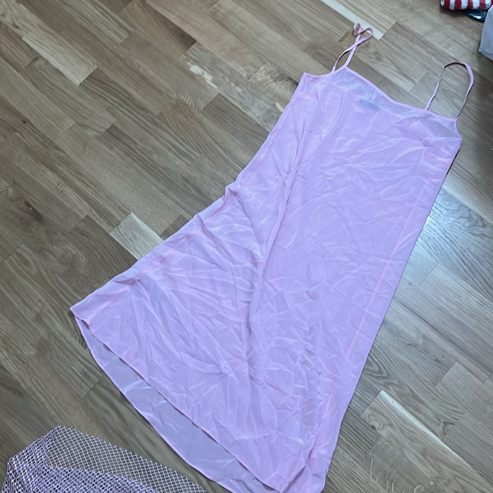 NWT Scanlan Theodore DIAMANTE MESH DRESS PALE PINK - Picture 12 of 13